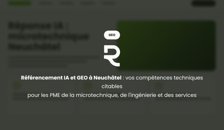 Référencement IA et GEO à Neuchâtel : rendre vos compétences techniques citables par l'IA